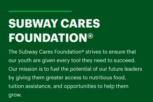 subway cares aim for the society